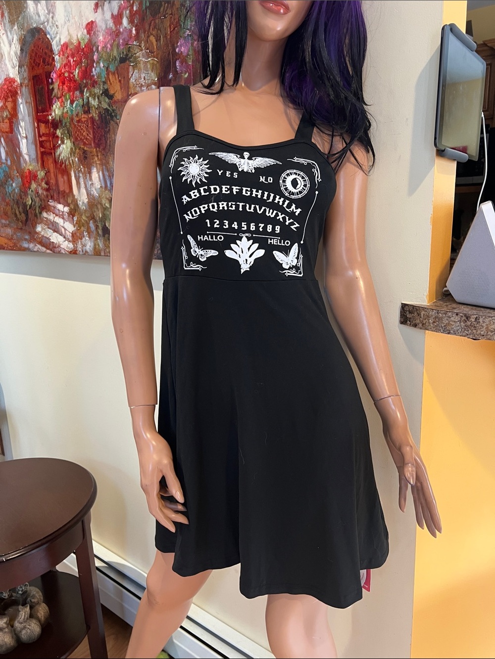 Black Ouija Board Graphic S  Tank Dress nwt goth gothic